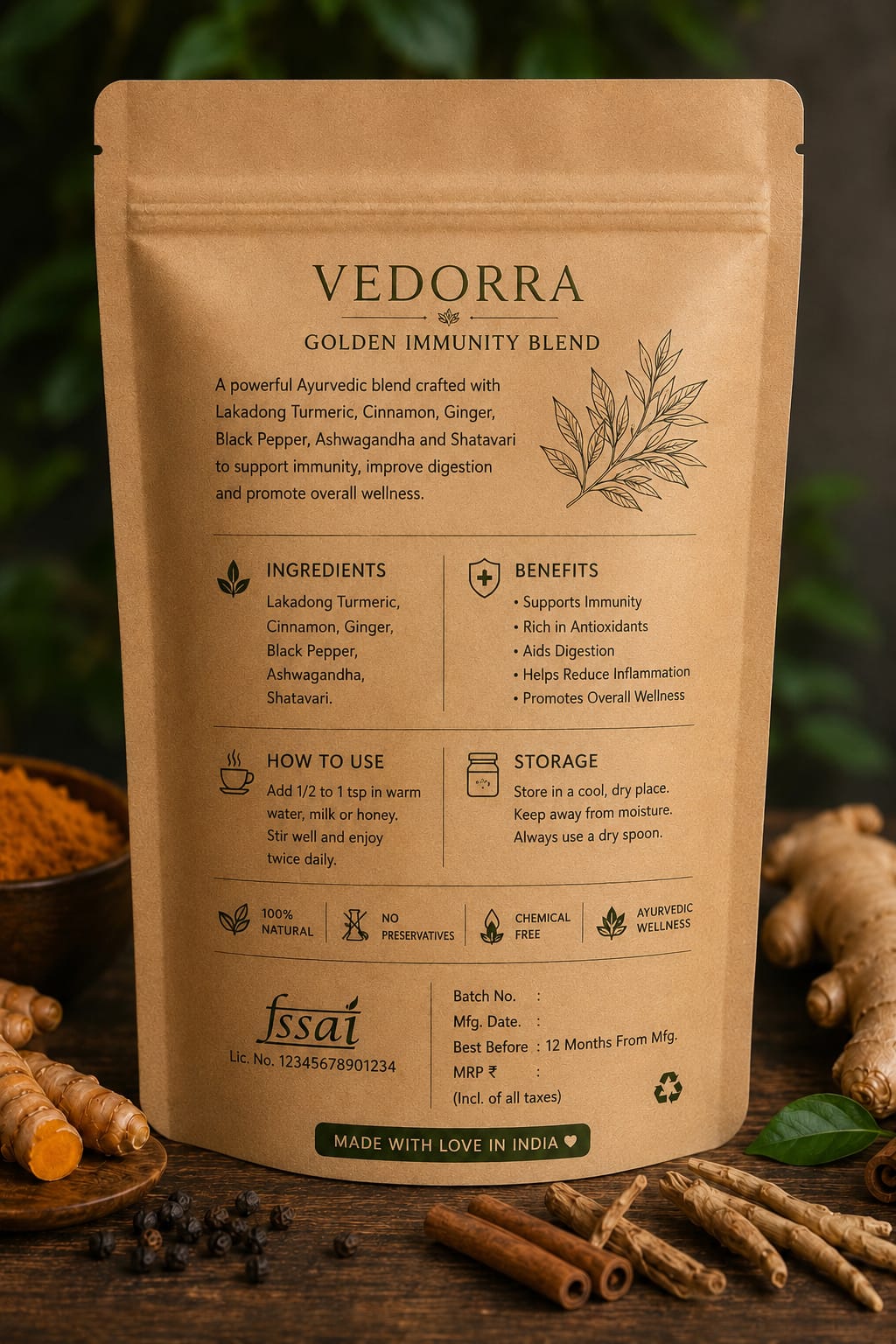 Golden Immunity Blend – Vedorra Ayurvedic Drink